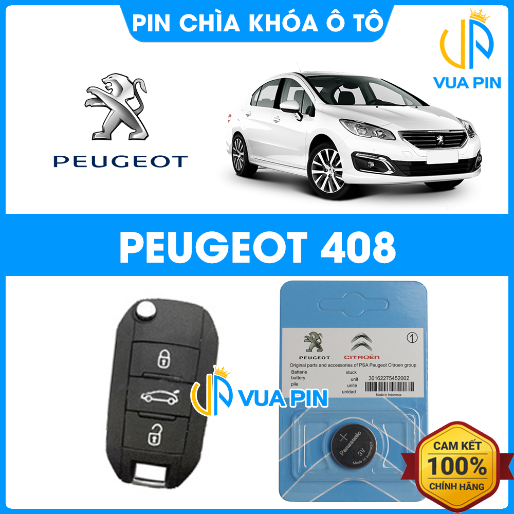 Pin chìa khóa ô tô Peugeot 408 chính hãng – Pin chìa khóa thông minh Peugeot