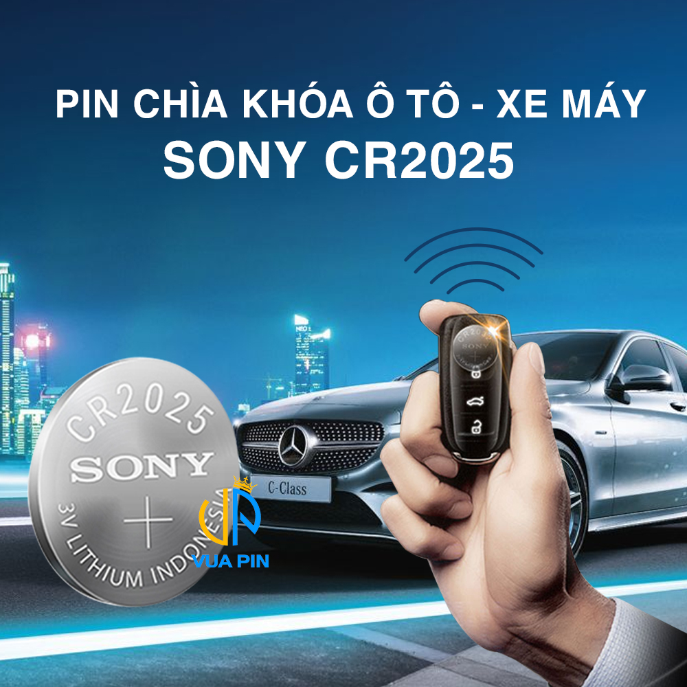 Pin chìa khóa ô tô, xe máy CR2025 chính hãng Sony sản xuất tại Nhật Bản