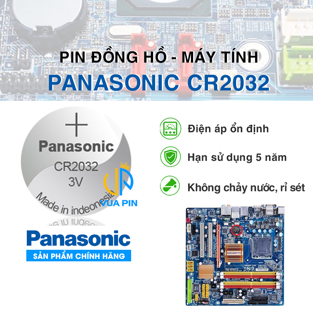 Pin CMOS máy tính, Laptop, Remote, thiết bị điện tử – CR2032 chính hãng Panasonic