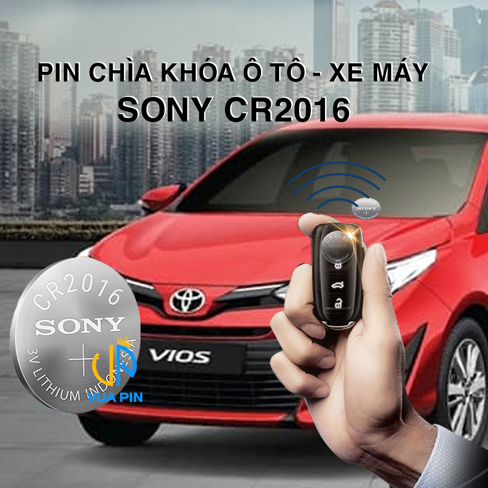 Pin chìa khóa ô tô, xe máy CR2016 chính hãng Sony sản xuất tại Nhật Bản