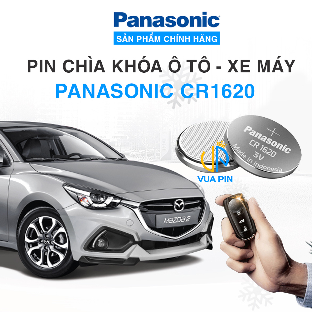 Pin chìa khóa ô tô, xe máy CR1620 chính hãng Panasonic sản xuất tại Indonexia