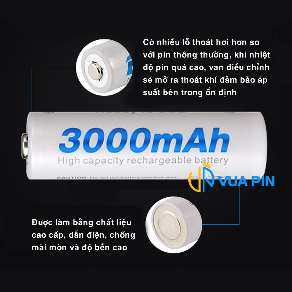 Pin sạc chính hãng Beston AA 3000 mAh, AA 1200 mAh và AAA 1300 mAh, AAA 1100 mAh thumb 1