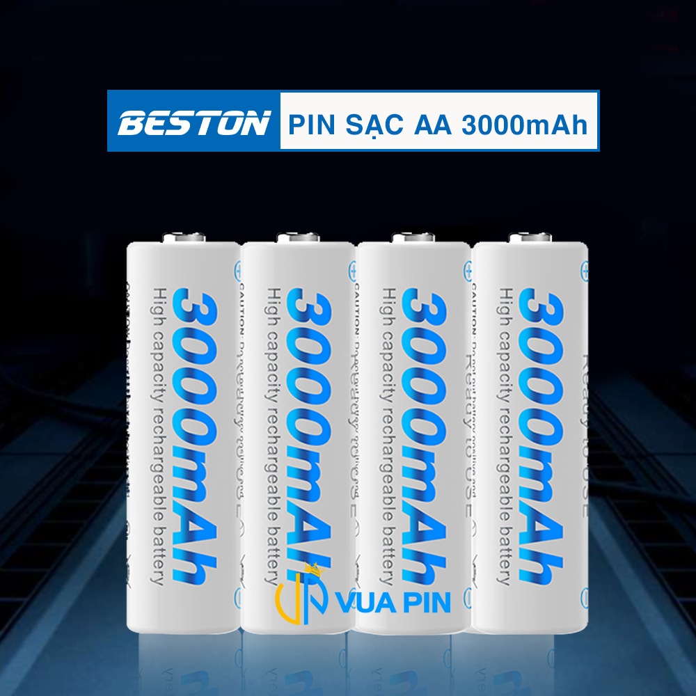 Pin sạc chính hãng Beston AA 3000 mAh, AA 1200 mAh và AAA 1300 mAh, AAA 1100 mAh