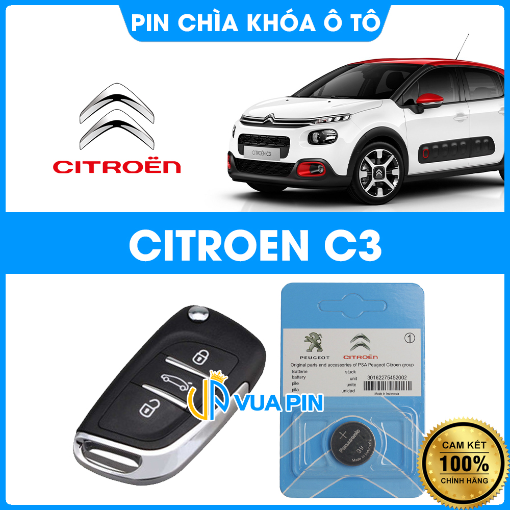 Pin chìa khóa ô tô Citroen C3 chính hãng sản xuất Indonesia – Pin chìa khóa Citroen C3