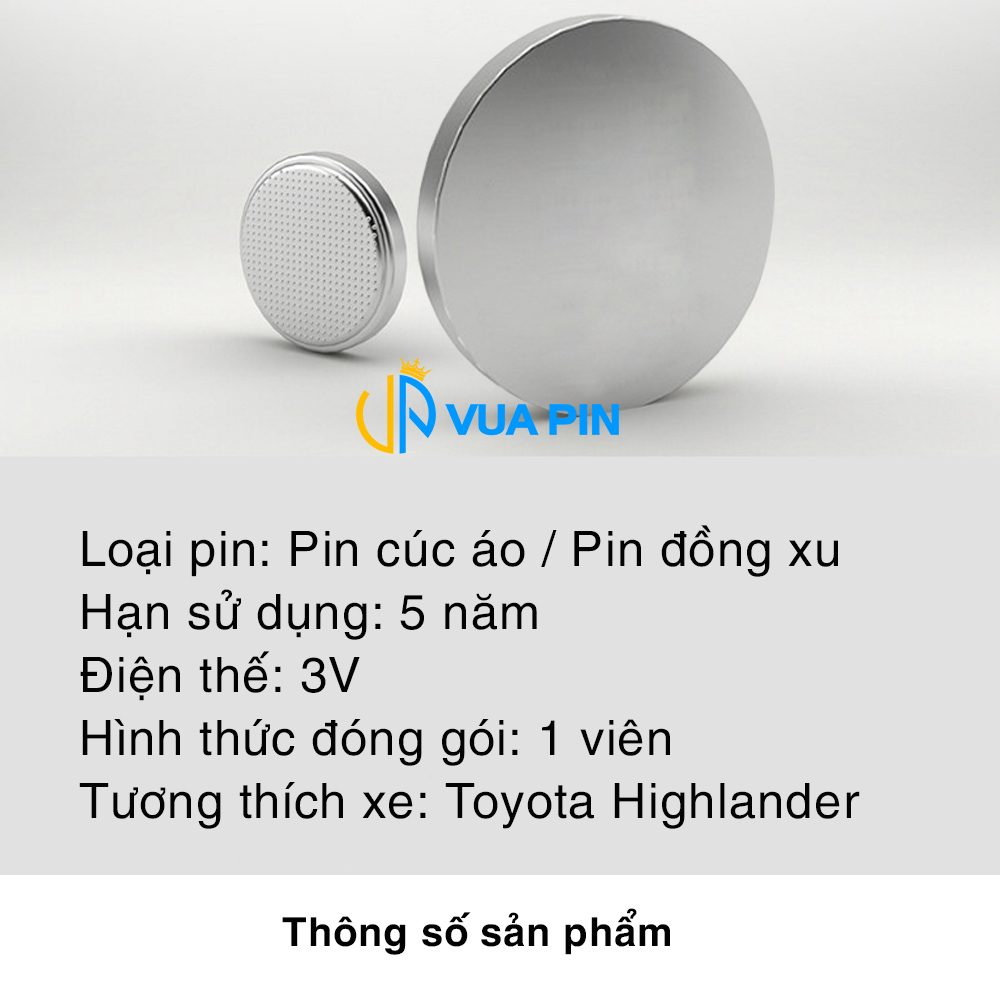 Pin chìa khóa ô tô Toyota Highlander chính hãng Toyota thumbnail 1